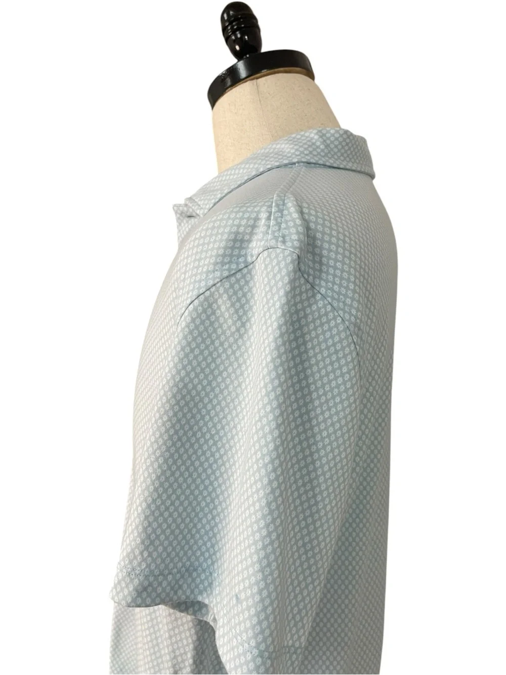 UNTUCKit Chen Printed Wrinkle Free Polo Blue White